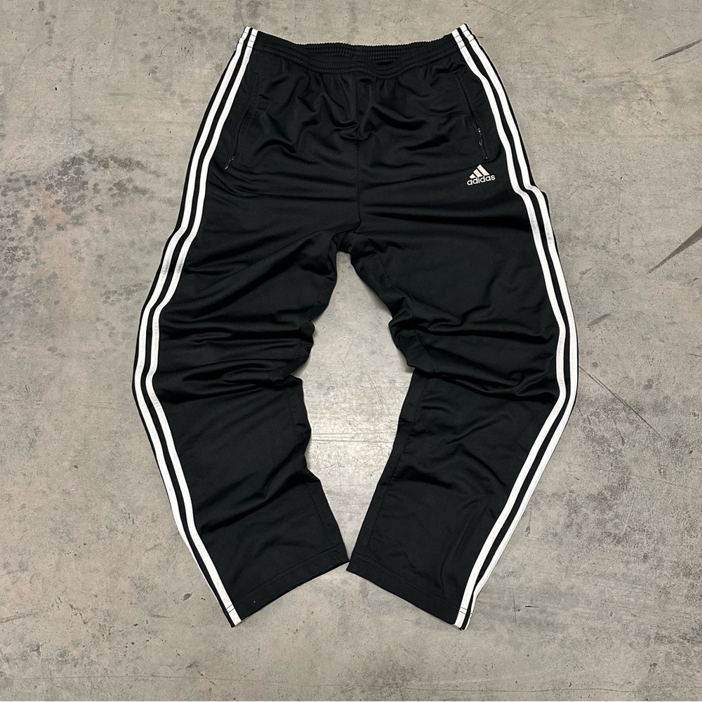 Vintage Adidas Nylon Tear Away Snap Button Track Pants Medium